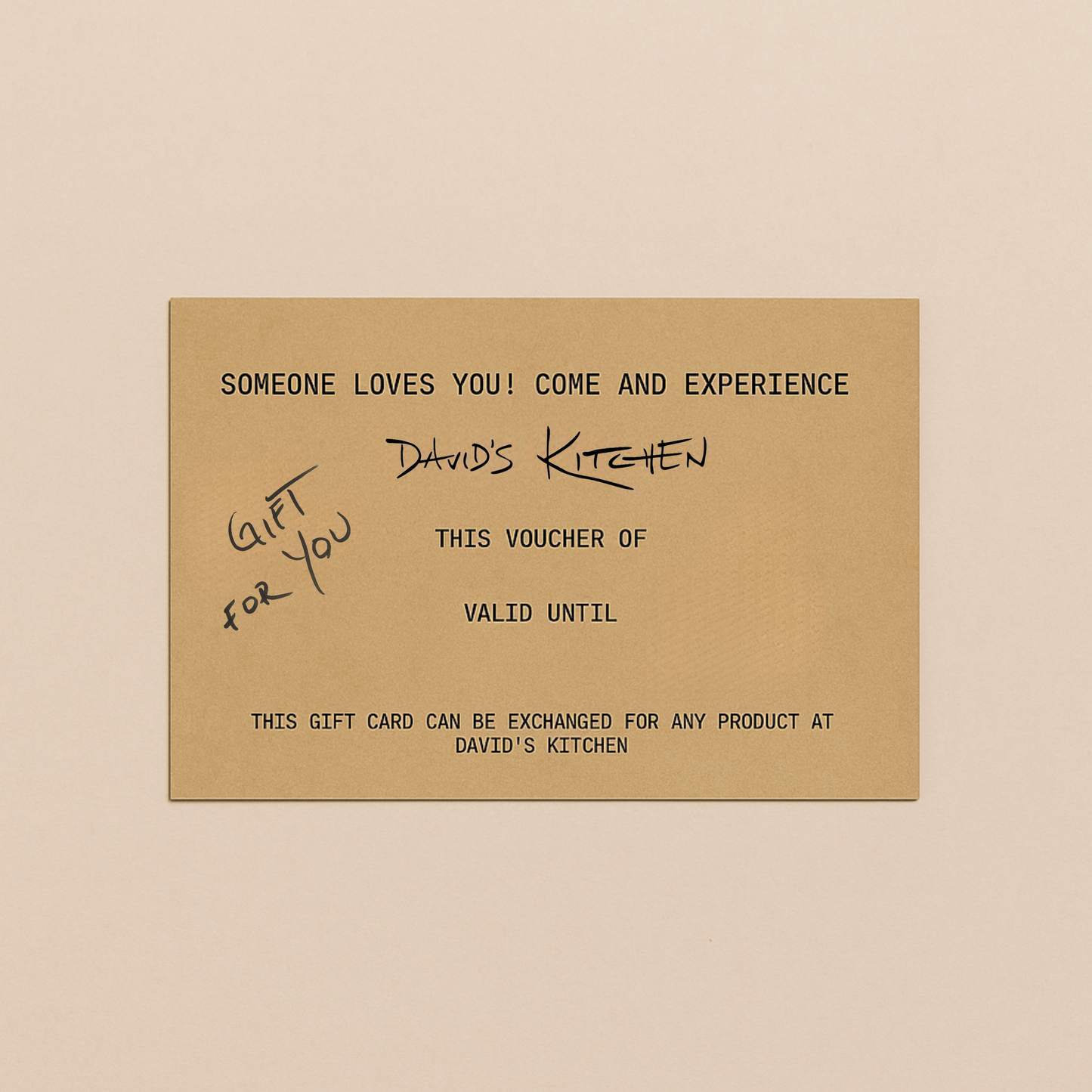 Ajándékutalvány 5000 forint (Fizetés a David's Kitchenben történik)